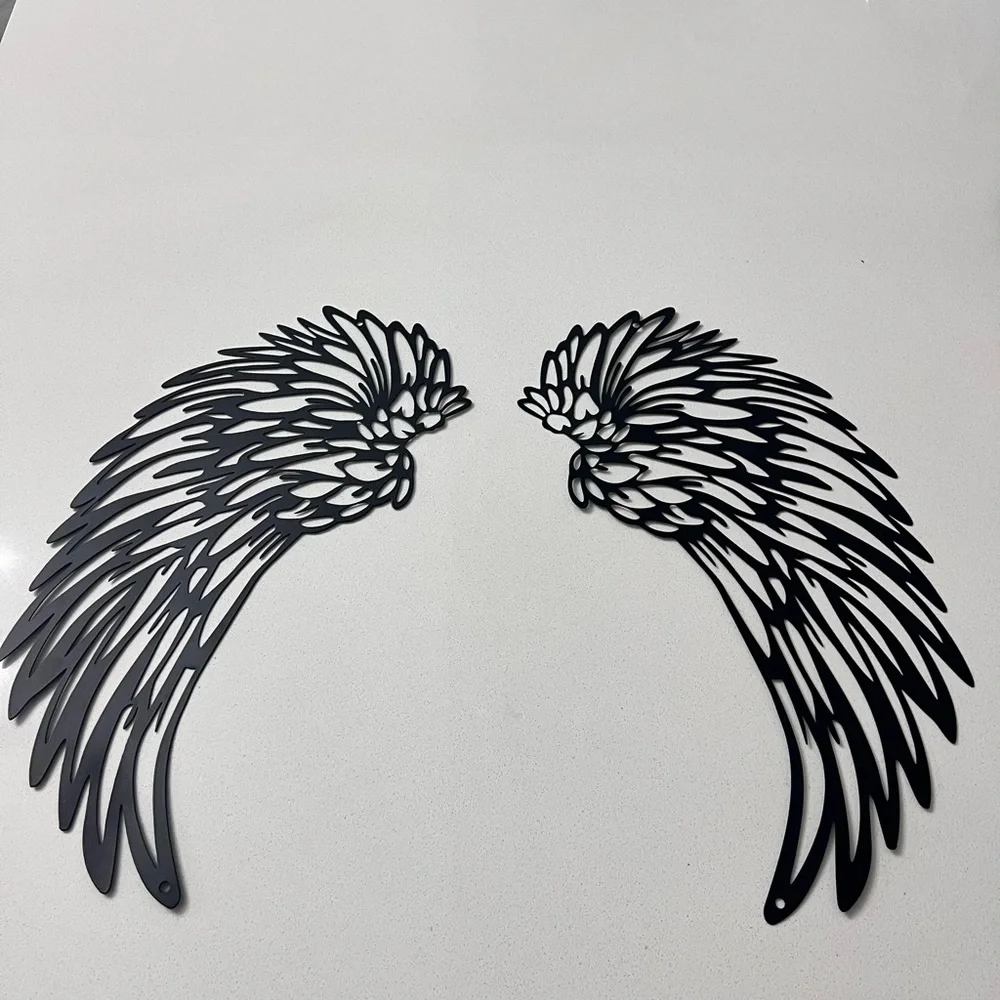 Metal Angel Wings Black Wall Hanging‎ Art Decoration